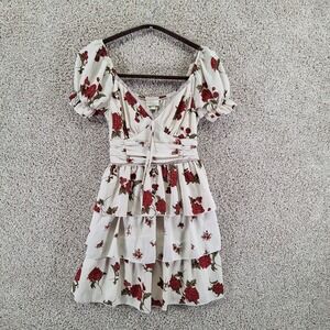 Thirty/Thirty L/A Dress Womens XS Multicolor Floral Tiered Mini Cottagecore Boho